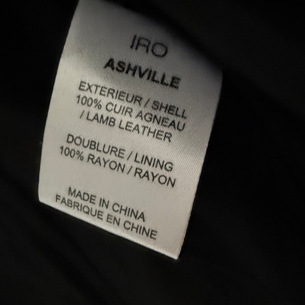 Iro Asheville Leather Moto Jacket - Black & Olive - Picture 3 of 6